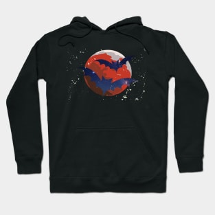 Red Full Moon Star Bat Hoodie